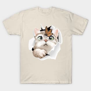 Curious Cat In The Hole T-Shirt